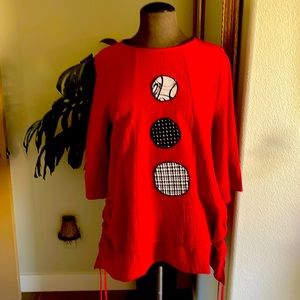 Moonlight Tunic size S. fun detail. Rayon, polyester and spandex.